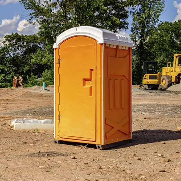 how often are the porta potties cleaned and serviced during a rental period in Webster